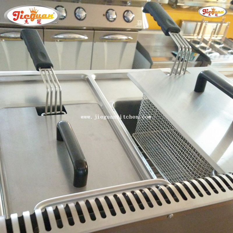 Friggitrice a gas da 14 litri con 2 serbatoi 