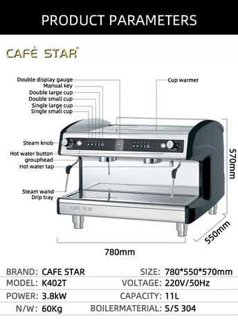 Caffettiera espresso Macchine da caffè professionali semiautomatiche per espresso