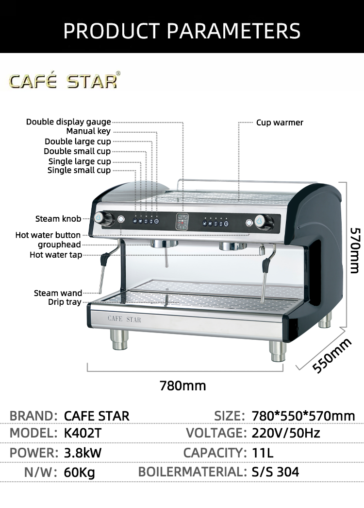 Caffettiera espresso Macchine da caffè professionali semiautomatiche per espresso