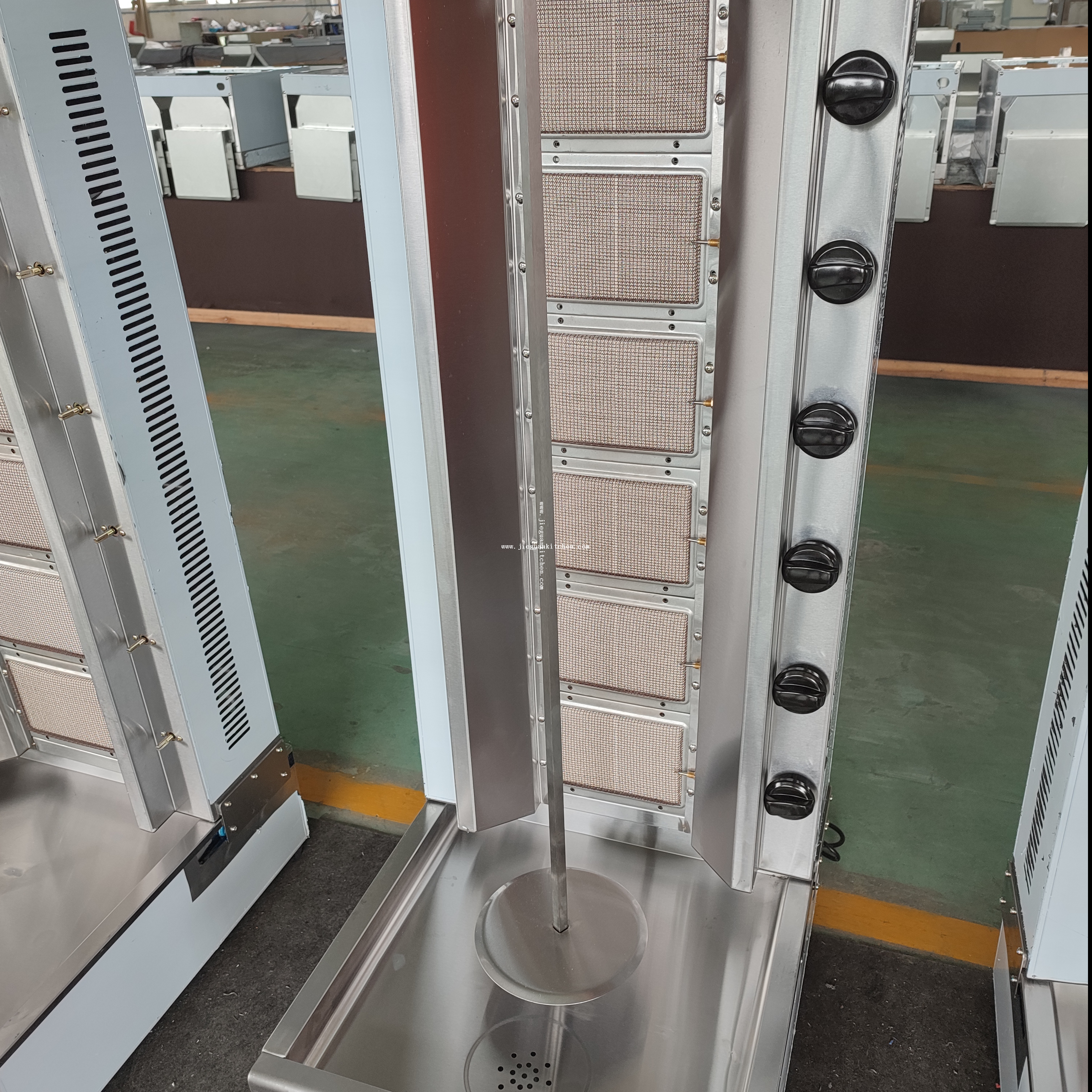 Macchina per kebab Shawarma completamente automatica Macchina per barbecue Griglia per barbecue a gas con 2/3/4/5/6 fuochi