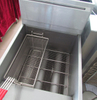 Friggitrice a gas in acciaio inox da 30 litri, 1 vasca e 2 cestelli